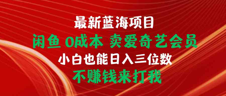 最新蓝海项目，闲鱼0成本，卖爱奇艺会员，小白也能入三位数