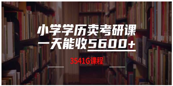 小学学历也能掘金考研市场，日赚 5600 的秘密