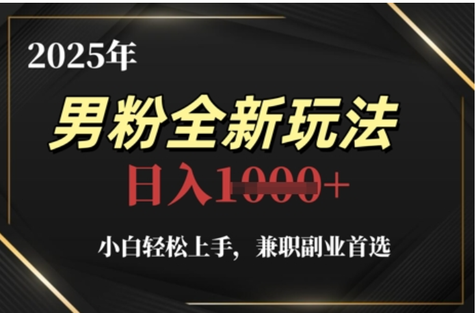2025 男粉变现新攻略！12 节实操课，小白副业轻松入门