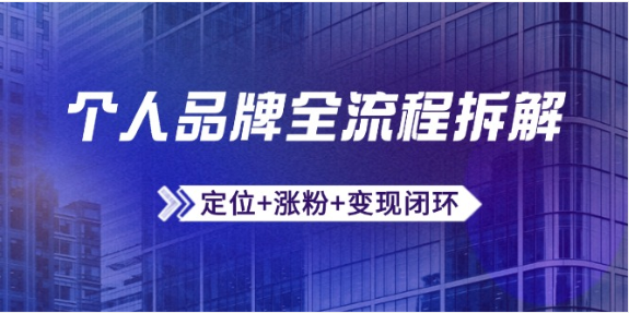 个人品牌全攻略：定位涨粉变现闭环 + 微信生态运营实战课