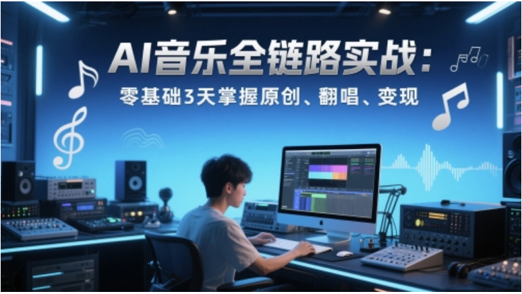AI 音乐 3 天实战变现课：零基础解锁原创翻唱与平台变现