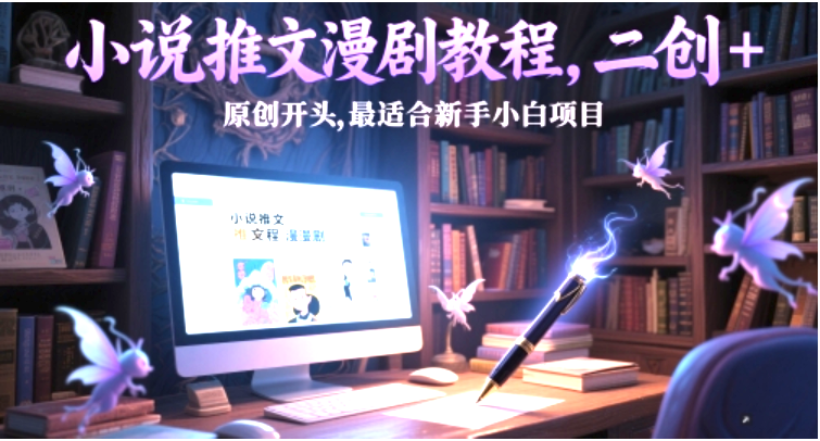 小说推文漫剧教程：0 基础 3 天掌握二创 + 原创开头，新手小白轻松变现