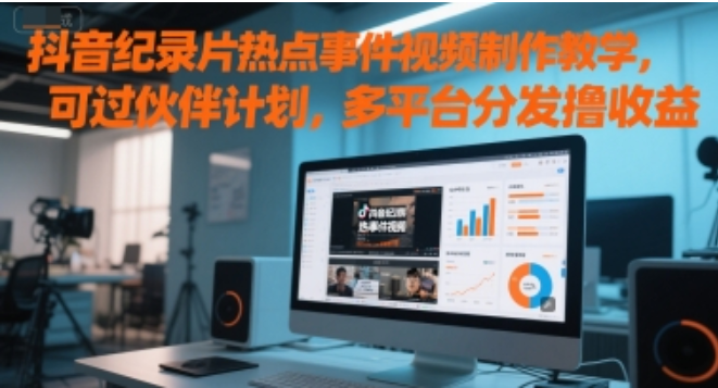 抖音纪录片热点制作实战课：伙伴计划 + 多平台变现全攻略