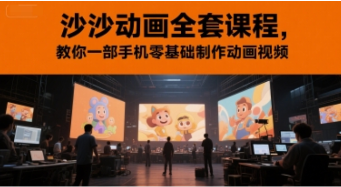 沙沙动画全套课：一部手机零基础制作动画视频全流程
