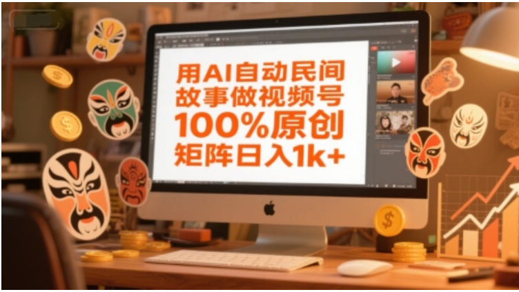 AI 打造民间故事视频号！100% 原创，矩阵日赚千元秘籍