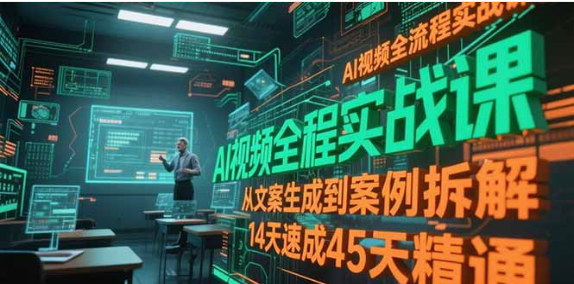 AI 视频全流程实战课：14 天速成 + 45 天精通，文案到案例拆解