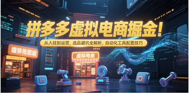 拼多多虚拟电商掘金：入驻运营 + 选品避坑 + 自动化工具