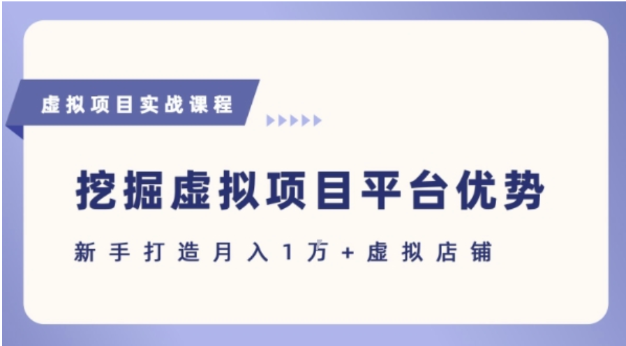 虚拟项目各平台优势：新手月入 1W + 的具体实操建议