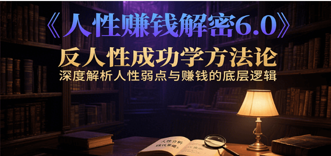 人性财富解码课：拆解弱点赚收益，实战课带您破局