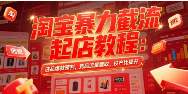 淘宝高效截流起店指南：爆款预判 + 流量截取，快速提升投产比