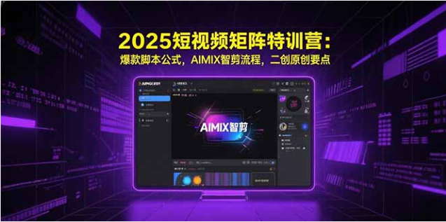 2025 短视频矩阵特训营：爆款脚本 + 智剪流程，高效运营