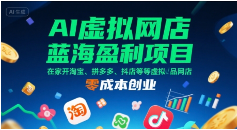 AI 虚拟网店蓝海项目：零成本开淘宝等虚拟店，轻松盈利