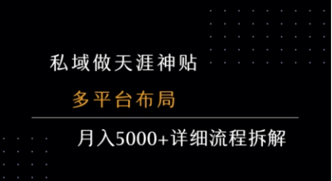 私域做天涯神贴：多平台布局月入 5k + 流程拆解