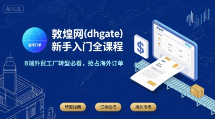 敦煌网新手入门课：B 端外贸工厂转型，抢占海外订单