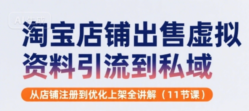 淘宝虚拟资料引流：从注册到优化，私域转化全掌握