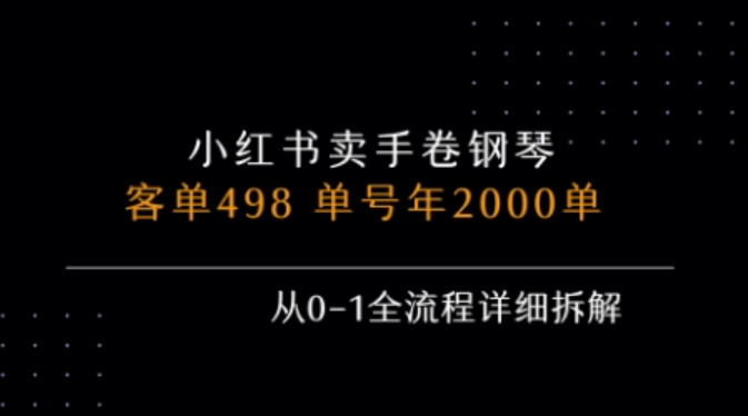 小红书私域手卷钢琴 0-1 拆解年销 2000 单（客单 498）