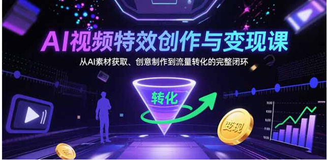 AI 视频特效创作变现课 零基础学全流程 爆款制作到流量转化