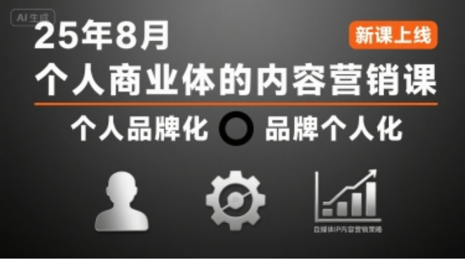 2025 个人商业体内容营销：个人品牌化与品牌个人化实操课
