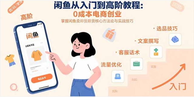 闲鱼卖货教程：0 成本创业实战技巧，从入门到高阶方法论