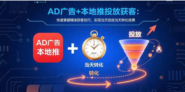 AD 广告 + 本地推投放获客：精准获客技巧，当天投放当天转化