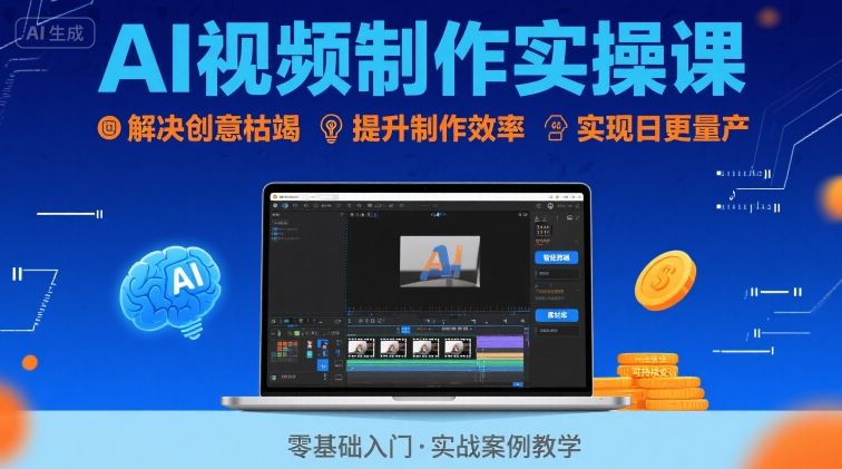 AI 视频制作实操课 日更量产变现 解决创意效率痛点
