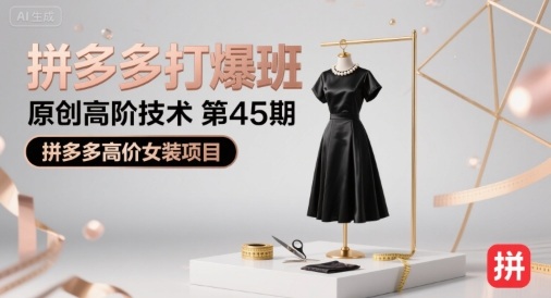 拼多多打爆班第 45 期 高价女装项目 单店盈利技巧