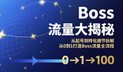 Boss 流量大揭秘 从 0 到 1 起号转化全流程拆解课