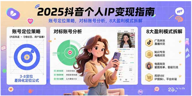 2025 抖音个人 IP 变现指南：定位 + 流量 + 8 大盈利模式拆解