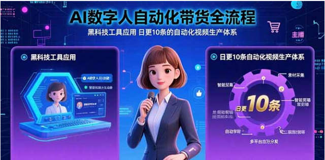 AI 数字人快手带货课：全流程 + 黑科技 + 日更 10 条体系