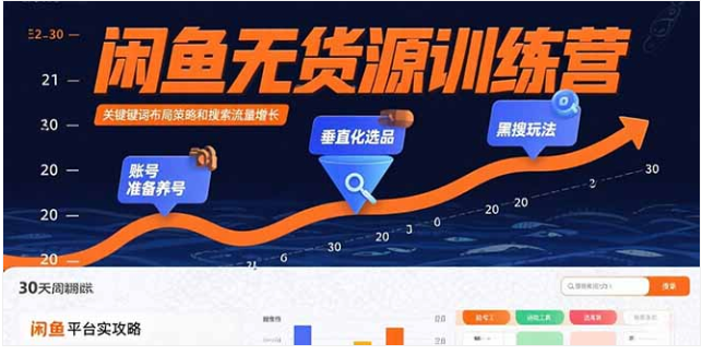 闲鱼无货源训练营：养号 + 垂直选品 + 黑搜，0 基础 30 天盈利