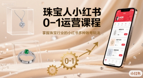 珠宝人小红书 0-1 运营课 多账号玩法 + 直播转化 学变现