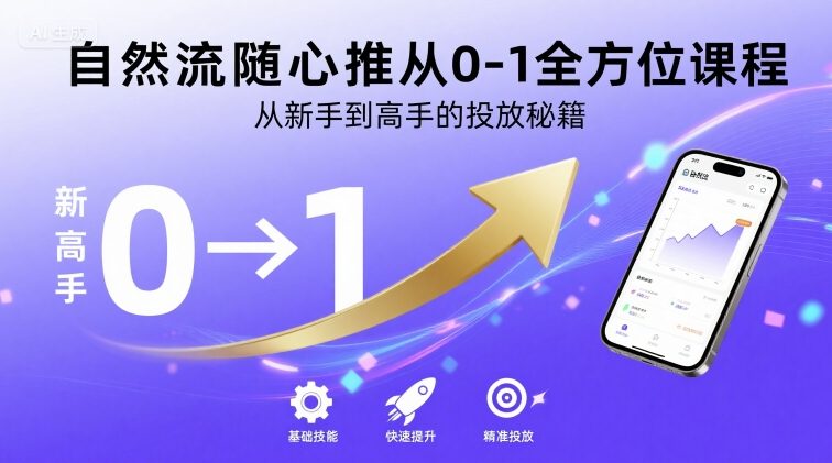 自然流随心推 0-1 全方位课 起号投放秘籍 新手到高手