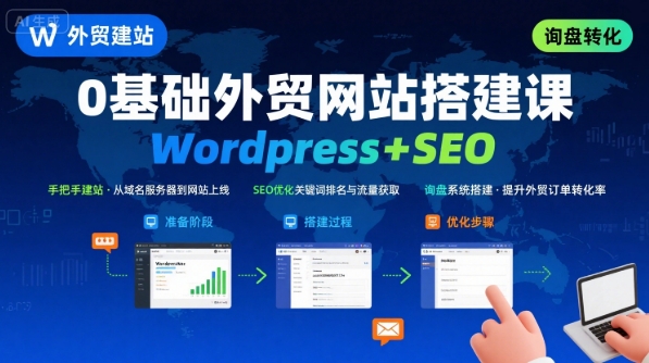 WordPress 外贸建站 + SEO 优化课 0-1 搭获询盘网站