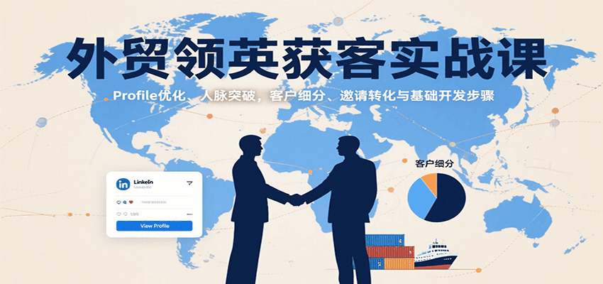 外贸领英获客实战课 Profile 优化 / 客户开发 / 邀请转化 + 9 案例