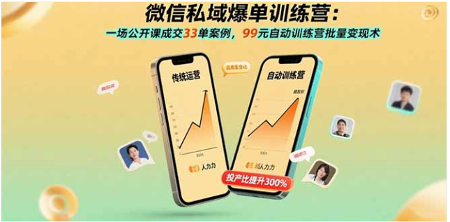 微信私域爆单训练营 公开课成交 33 单 99 元自动变现术