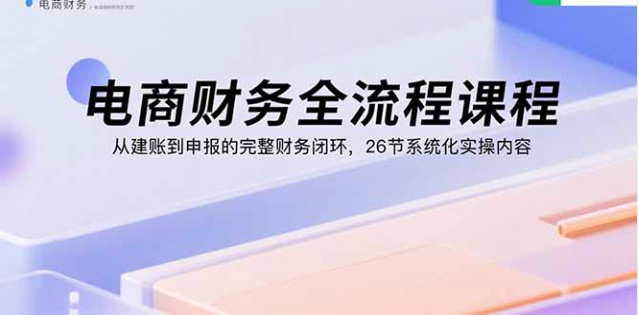 电商财务全流程课 26 节实操课 从建账到申报零基础做账报税教程