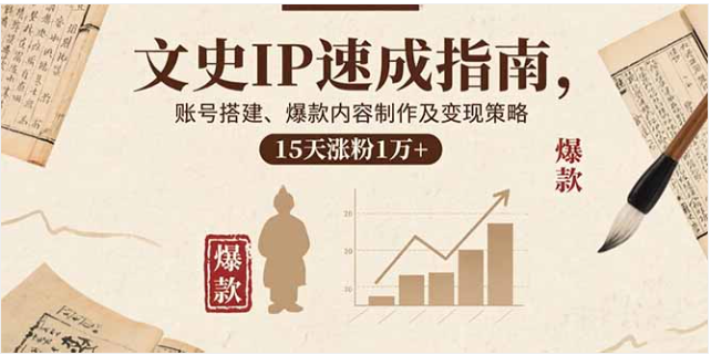 文史 IP 速成指南 账号搭建 + 爆款制作 + 变现 15 天涨粉 1 万 +