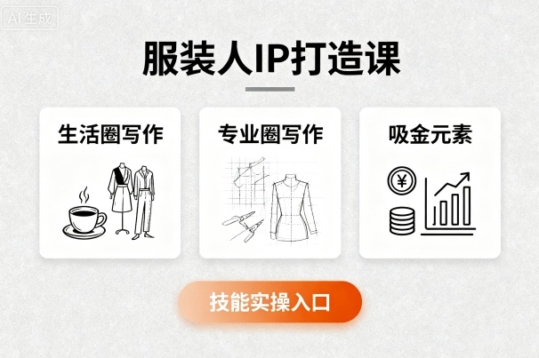 服装人 IP 打造课 文案创富 + 专业写作 + 吸金实操课
