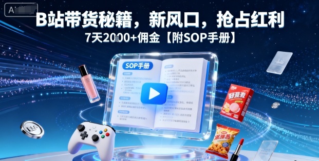 B 站带货秘籍课 新风口 7 天 2k + 佣金附 SOP 手册