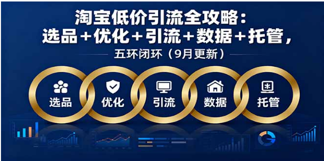 淘宝低价引流全攻略：选品到托管，9 月更新闭环玩法