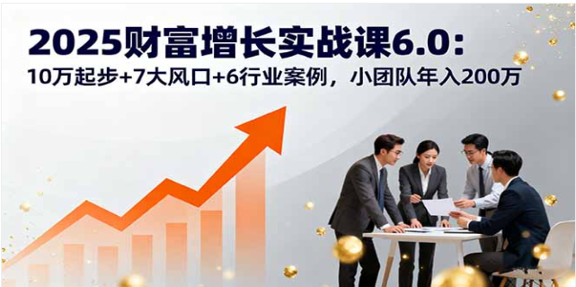 2025 财富增长实战课 6.0，小团队年入 200 万的秘诀