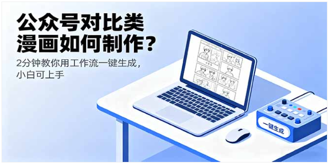 公众号对比类漫画制作课 2 分钟工作流生成 小白可上手