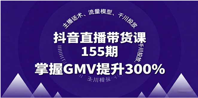 抖音直播带货课 155 期 主播话术 + 流量模型 + 千川投放 GMV 提升教程