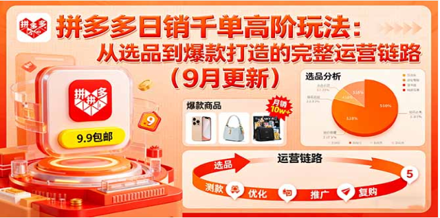 拼多多日销千单高阶玩法课（9 月更新） 选品到爆款运营链路