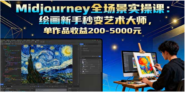 Midjourney 全场景实操课 新手变大师 单作品收益 200-5000 元