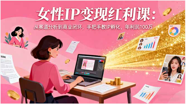 女性 IP 变现红利课 赛道分析 + IP 孵化 + 商业闭环（年利润 100 万）