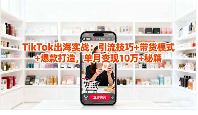 TikTok 出海实战课 引流带货爆款打造单月变现 10 万 + 秘籍教学