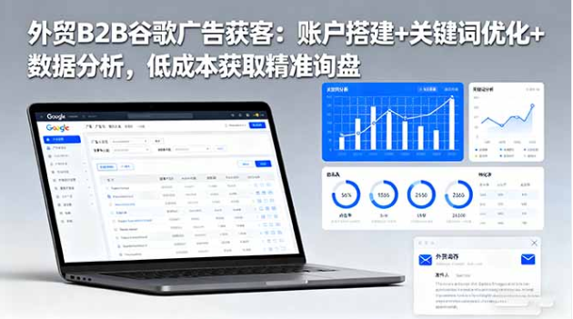 外贸 B2B 谷歌广告获客课 账户搭建 + 关键词优化 低成本精准询盘