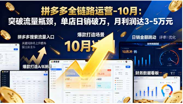 拼多多全链路运营 10 月课 突破流量瓶颈 单店日销破万