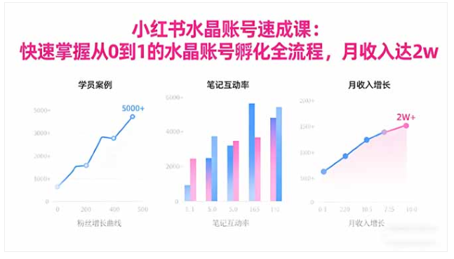 2025 小红书水晶账号速成课 0-1 孵化全流程 月入 2w 实操指南
